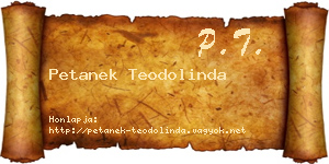 Petanek Teodolinda névjegykártya
